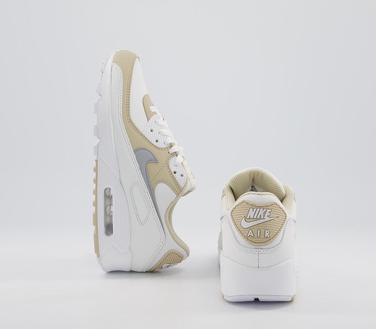 Nike Air Max 90 Trainers Nike Air Max 90 Trainers Summit White Wolf Grey Rattan White