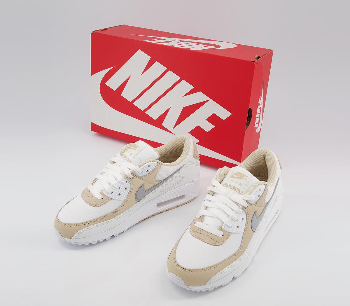 Nike Air Max 90 Trainers Nike Air Max 90 Trainers Summit White Wolf Grey Rattan White