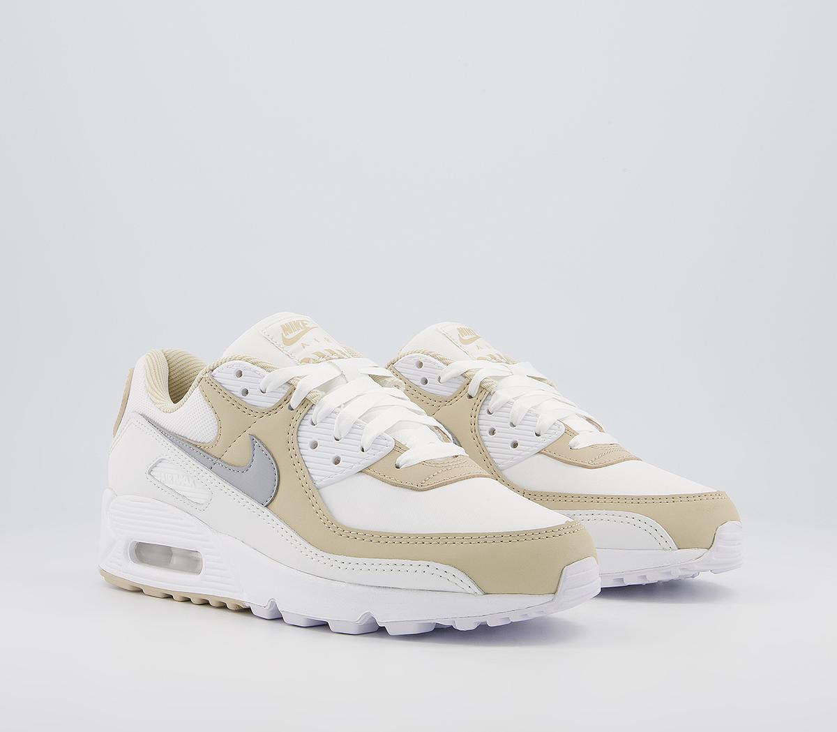 Nike Air Max 90 Trainers Nike Air Max 90 Trainers Summit White Wolf Grey Rattan White