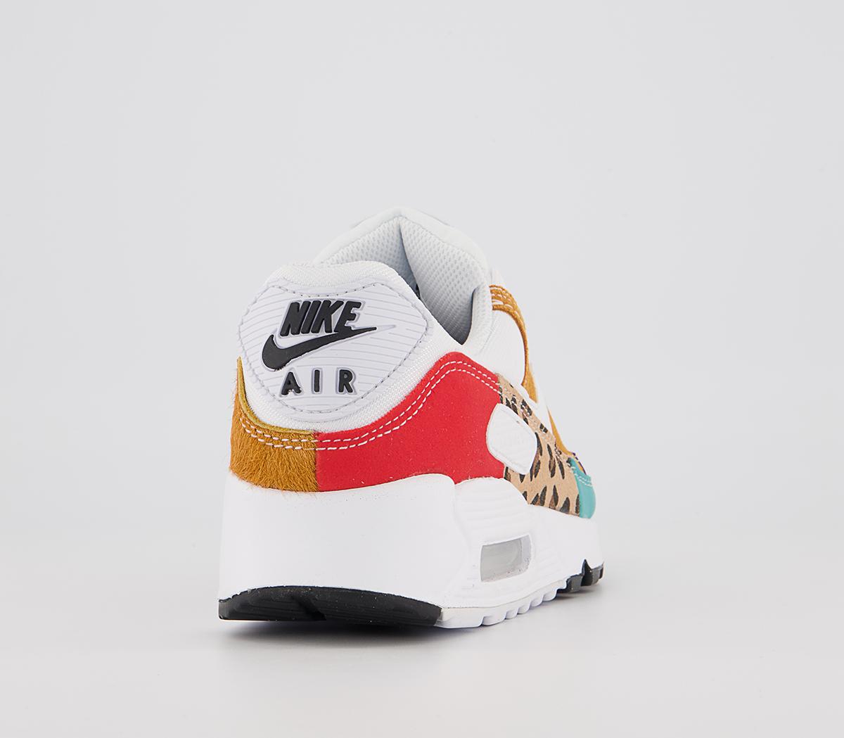 Nike Air Max 90 Trainers Nike Air Max 90 Trainers White White Light Curry Habanero Red