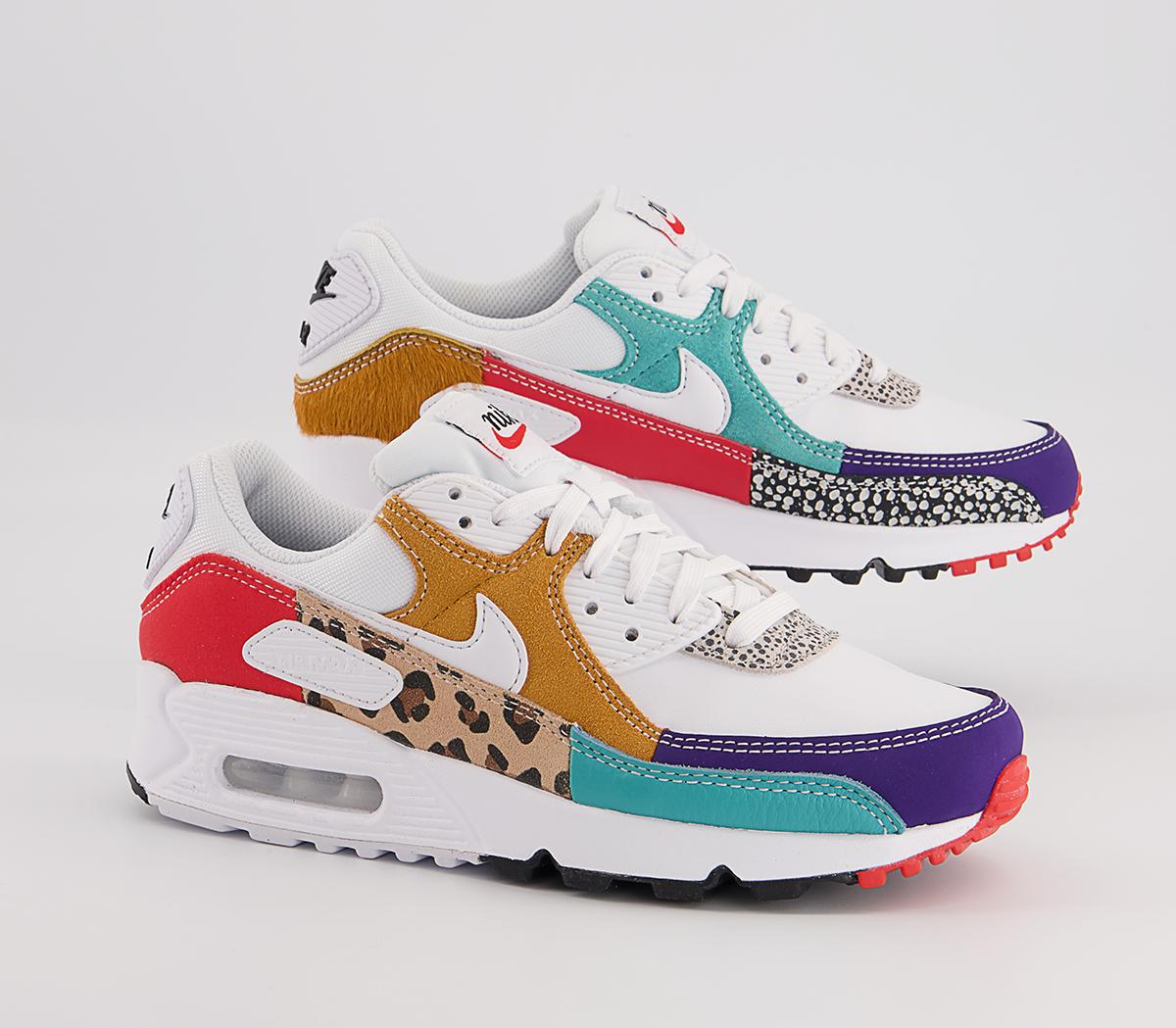 Nike Air Max 90 Trainers Nike Air Max 90 Trainers White White Light Curry Habanero Red