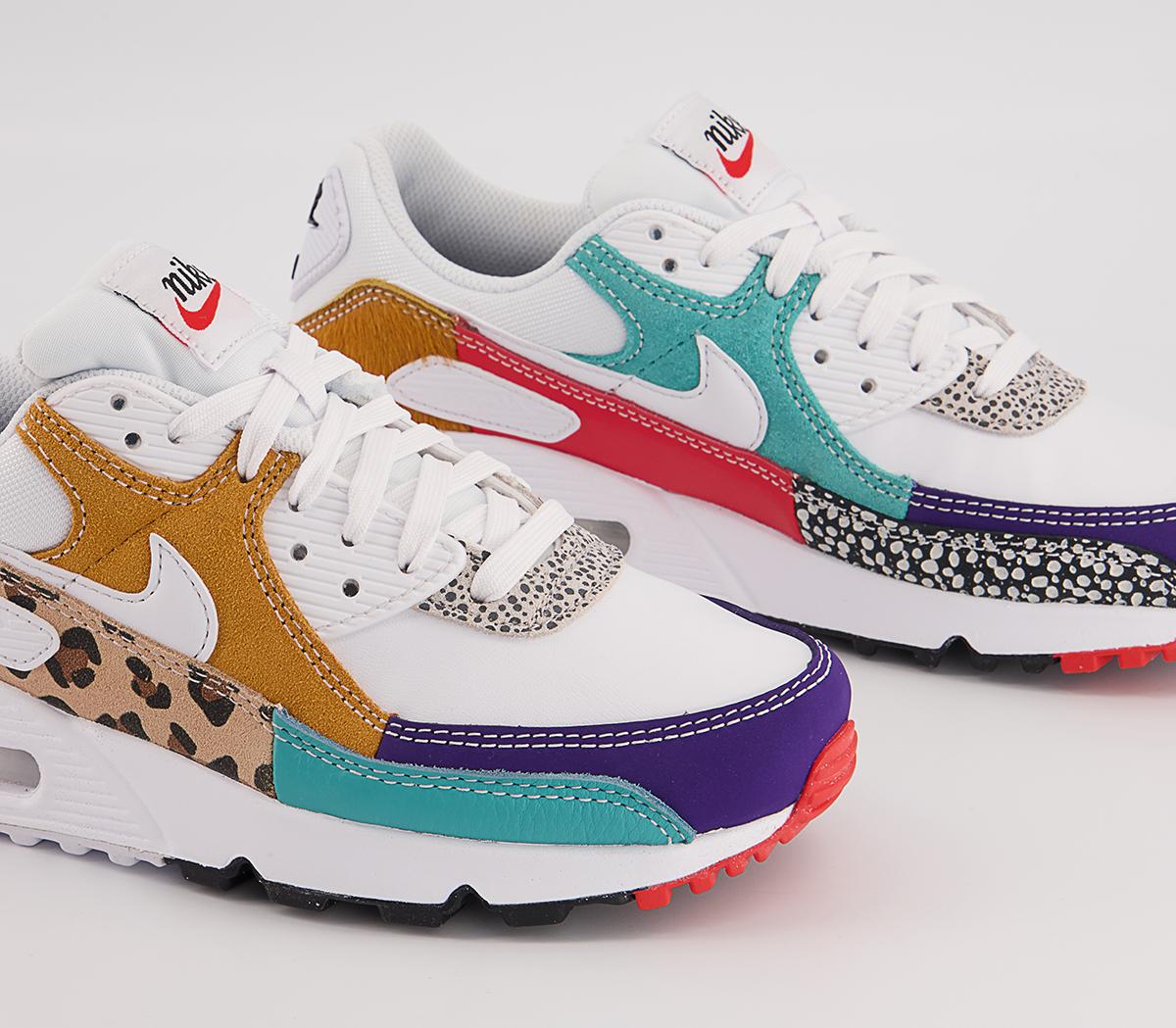 Nike Air Max 90 Trainers Nike Air Max 90 Trainers White White Light Curry Habanero Red