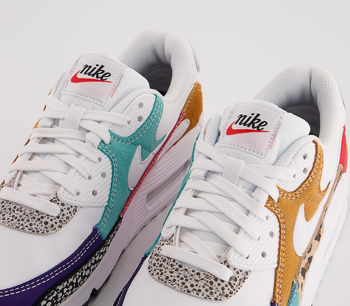 Nike Air Max 90 Trainers Nike Air Max 90 Trainers White White Light Curry Habanero Red