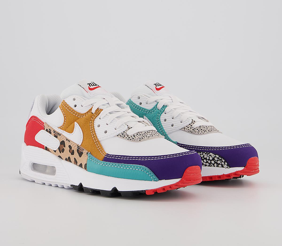 Nike Air Max 90 Trainers Nike Air Max 90 Trainers White White Light Curry Habanero Red