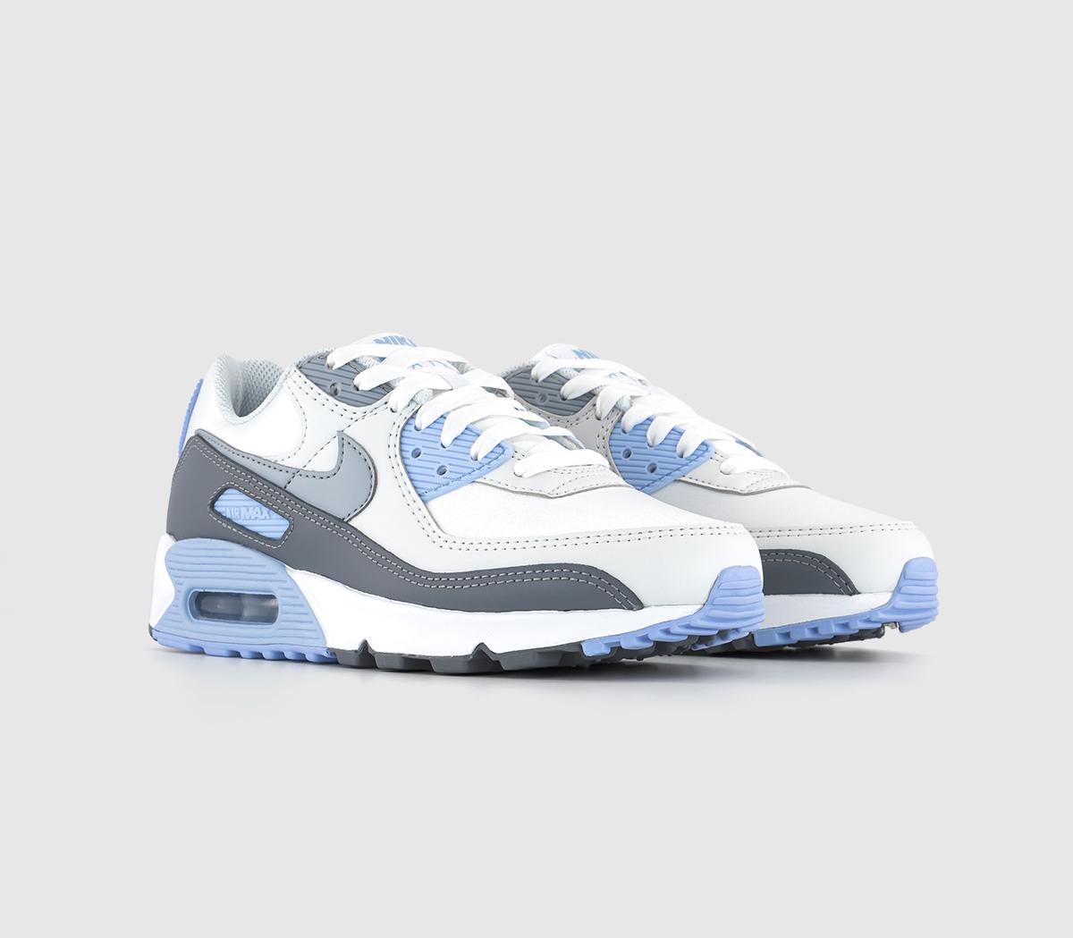 NikeAir Max 90 TrainersWhite Wolf Grey Photon Dust Cobalt Bliss