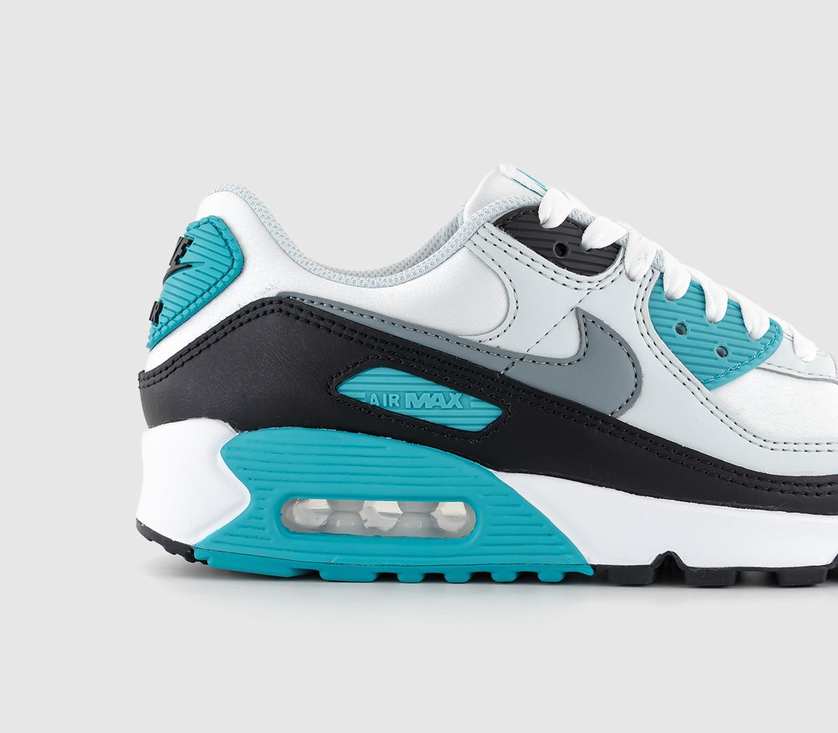 NikeAir Max 90 TrainersWhite Cool Grey Teal Nebula Black
