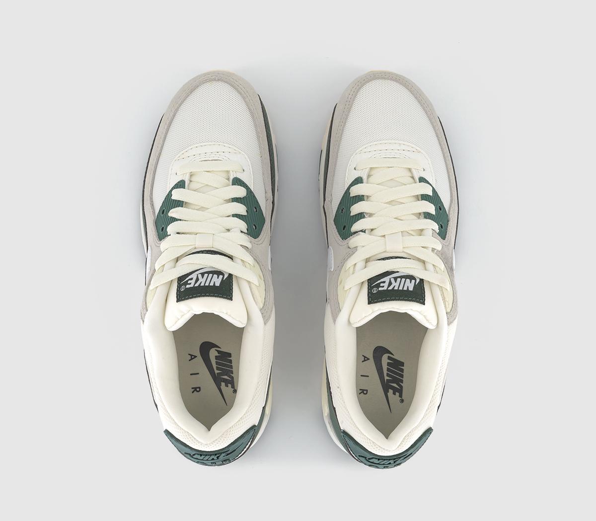 NikeAir Max 90 Trainers NikeAir Max 90 TrainersSail White Vintage Green Coconut Milk Light Bone