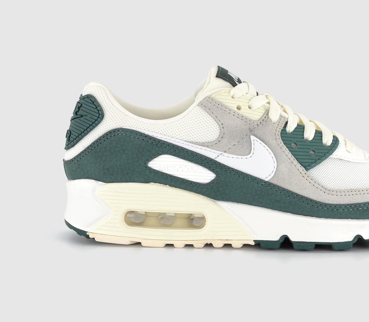 NikeAir Max 90 Trainers NikeAir Max 90 TrainersSail White Vintage Green Coconut Milk Light Bone