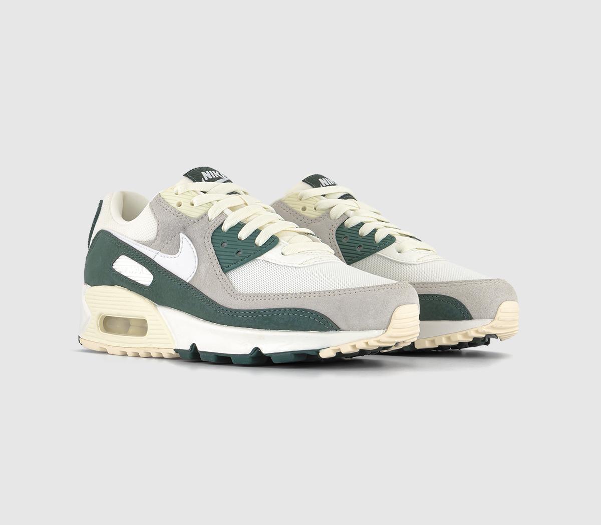 NikeAir Max 90 TrainersSail White Vintage Green Coconut Milk Light Bone