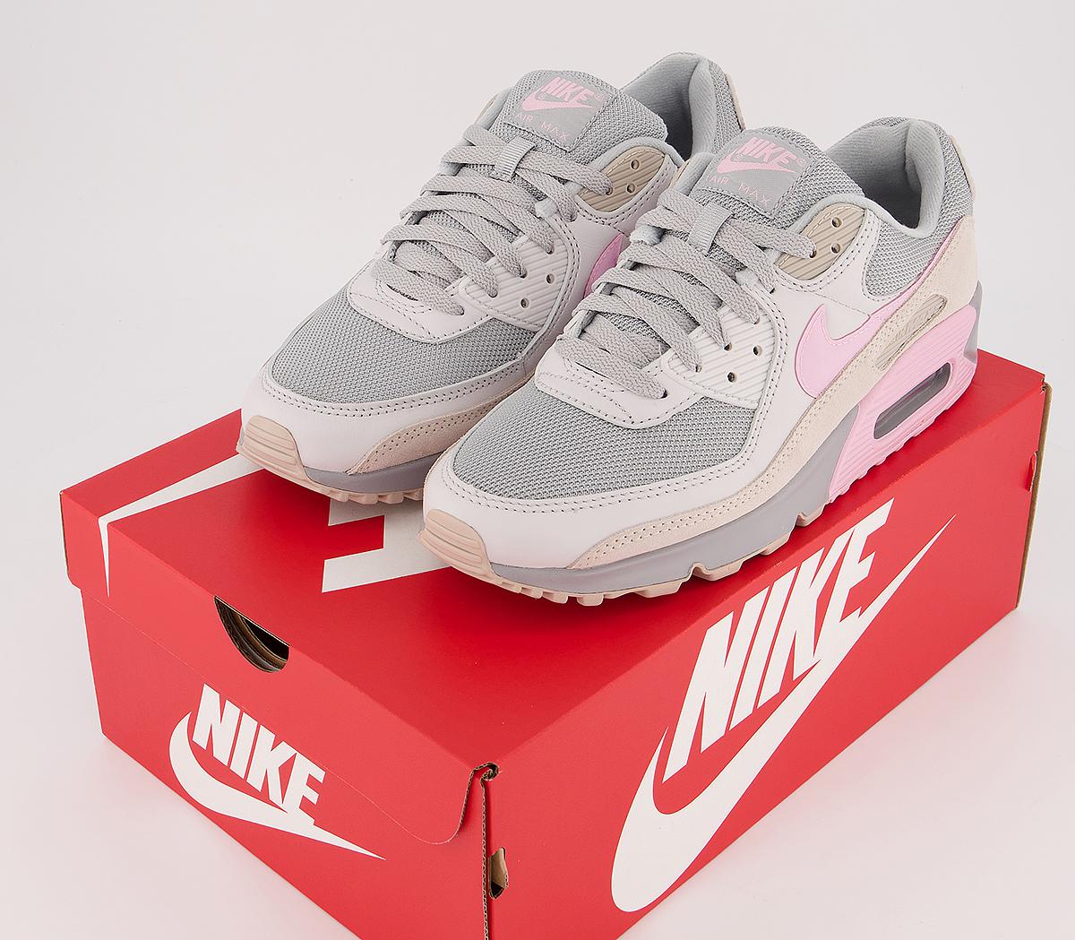 Nike Air Max 90 Vast Grey Pink Wolf Grey String Unisex Sports