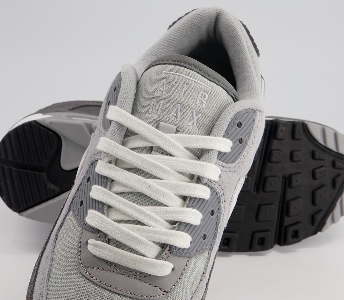 nike air max 90 trainers light smoke grey white particle grey