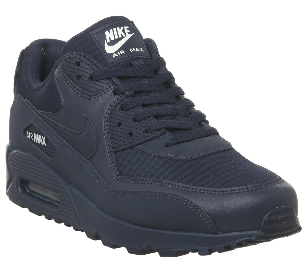 Nike Air Max 90 Trainers Midnight Navy White - Nike 90