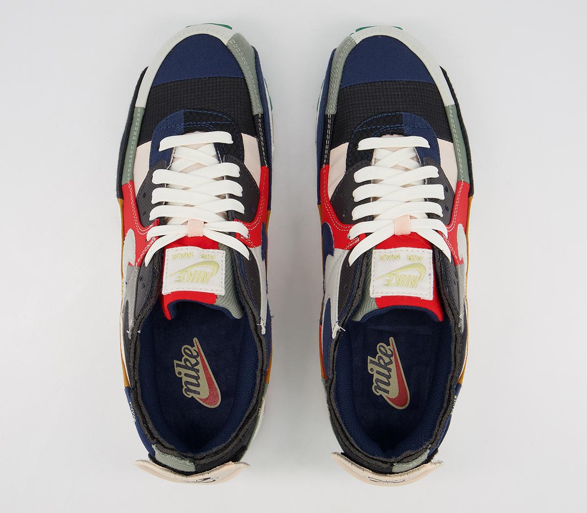 Nike Air Max 90 Trainers Nike Air Max 90 Trainers College Navy Light Bone Sail Chile Red