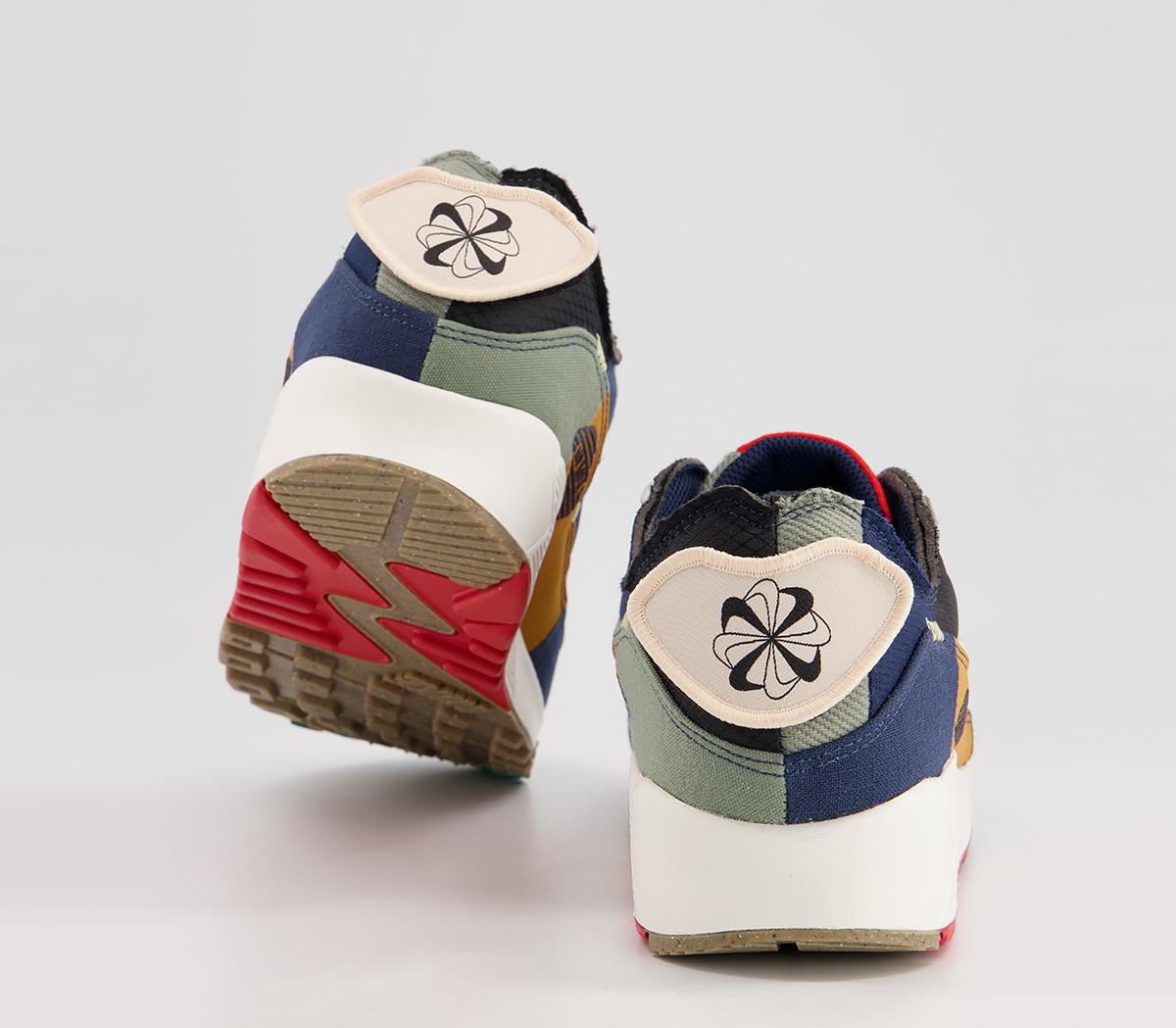 Nike Air Max 90 Trainers Nike Air Max 90 Trainers College Navy Light Bone Sail Chile Red