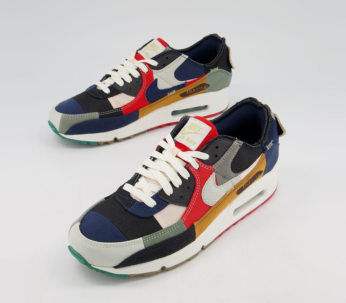 Nike Air Max 90 Trainers Nike Air Max 90 Trainers College Navy Light Bone Sail Chile Red