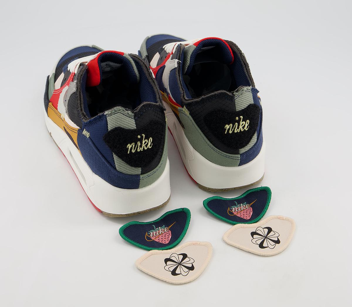 Nike Air Max 90 Trainers Nike Air Max 90 Trainers College Navy Light Bone Sail Chile Red
