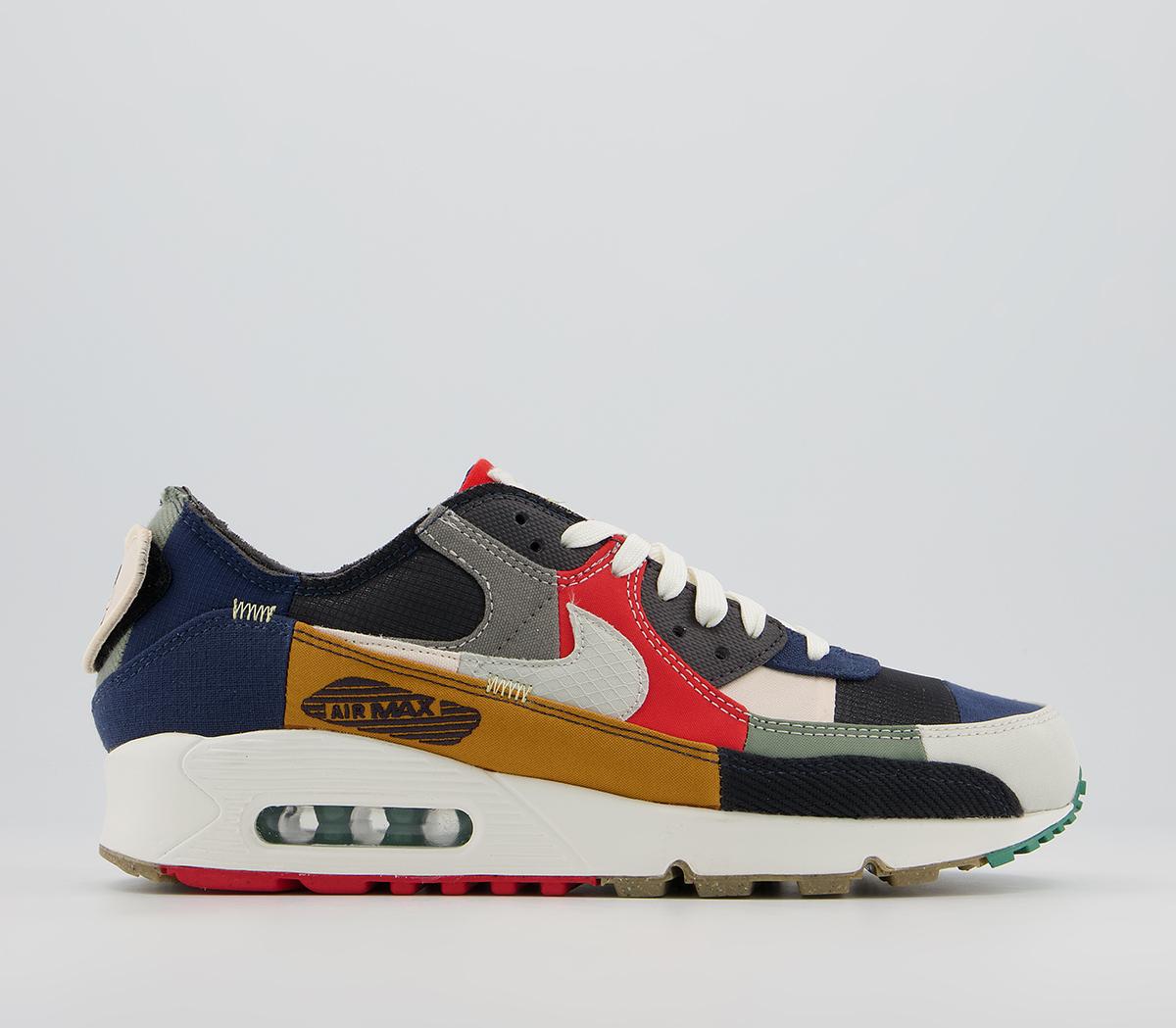 NikeAir Max 90 TrainersCollege Navy Light Bone Sail Chile Red