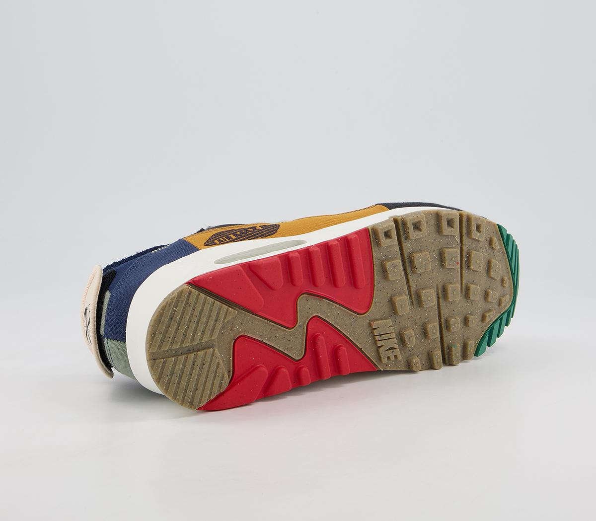 Nike Air Max 90 Trainers Nike Air Max 90 Trainers College Navy Light Bone Sail Chile Red