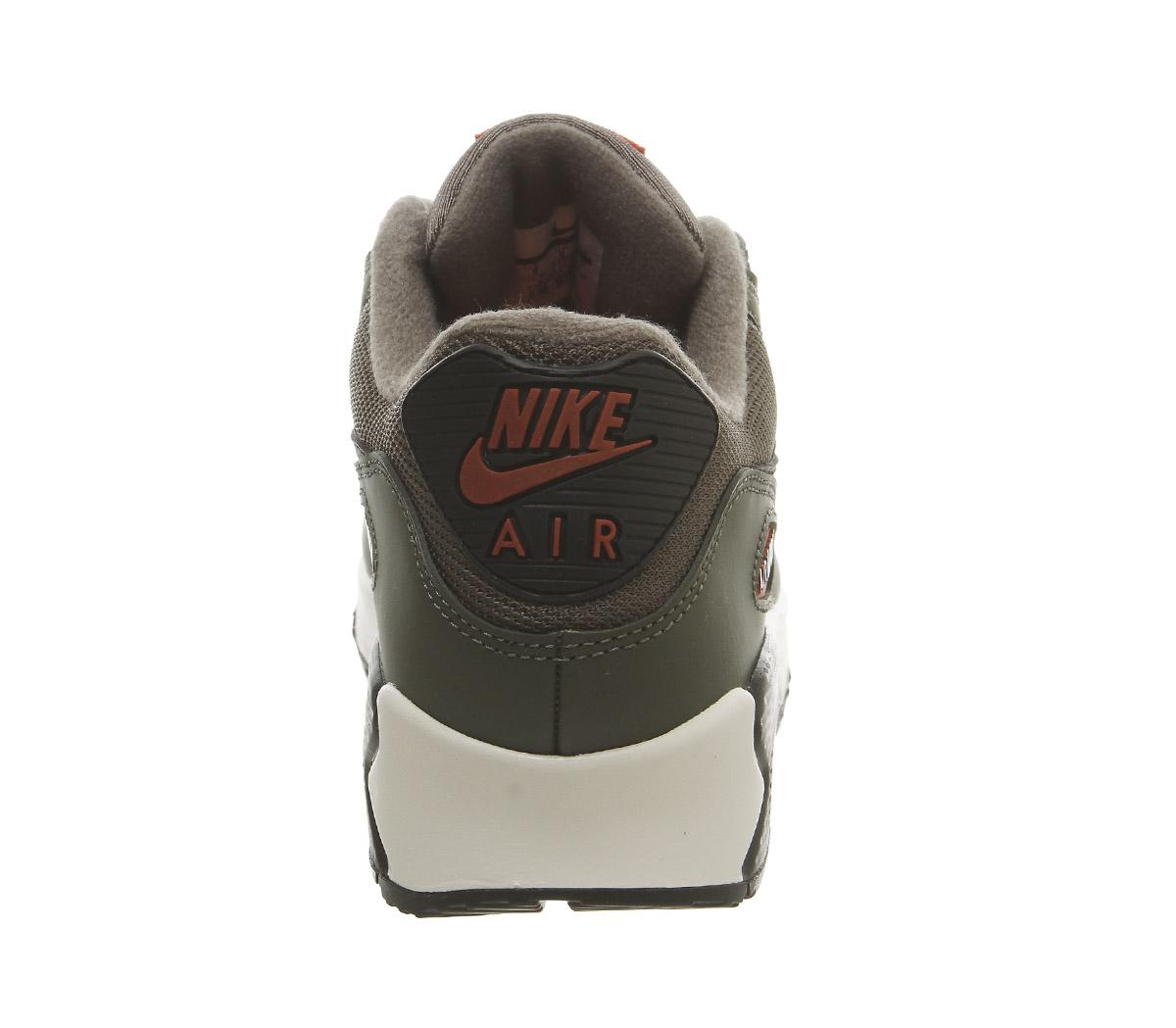 NikeAir Max 90Medium Olive Black Team Orange Cargo Khaki