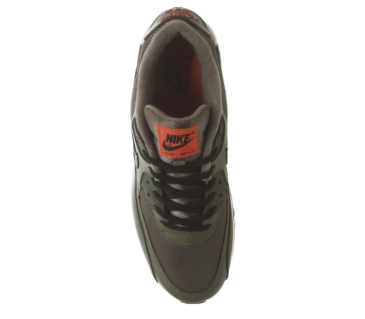NikeAir Max 90Medium Olive Black Team Orange Cargo Khaki