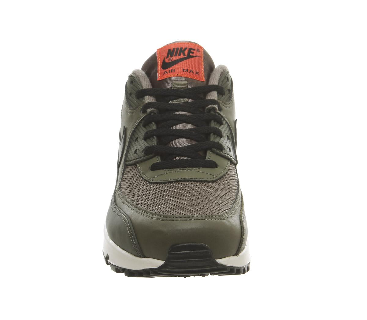 Nike Air Max 90 Trainers Medium Olive Black Team Orange Cargo