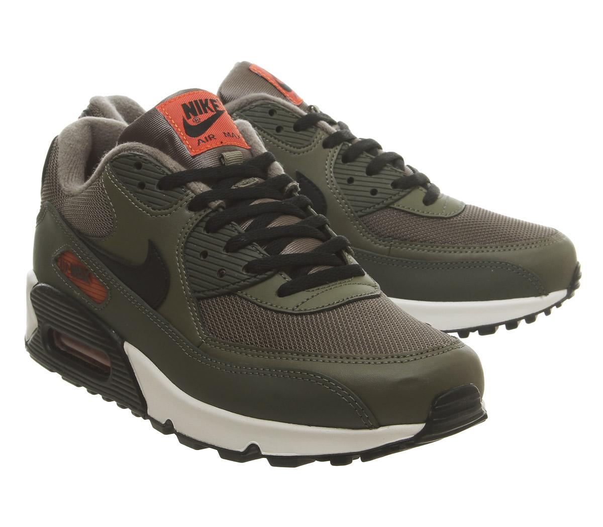 NikeAir Max 90Medium Olive Black Team Orange Cargo Khaki