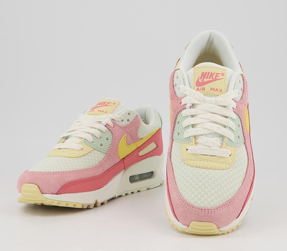 Nike Air Max 90 Trainers Sea Glass Saturn Gold Pink Salt Seafoam Sail ...