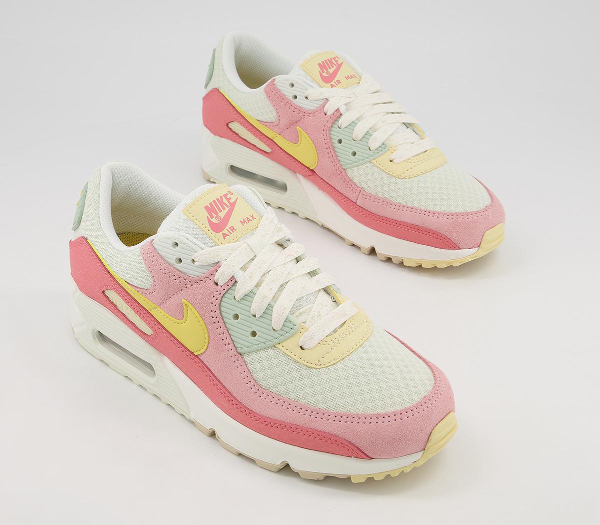 Nike Air Max 90 Trainers Sea Glass Saturn Gold Pink Salt Seafoam Sail ...