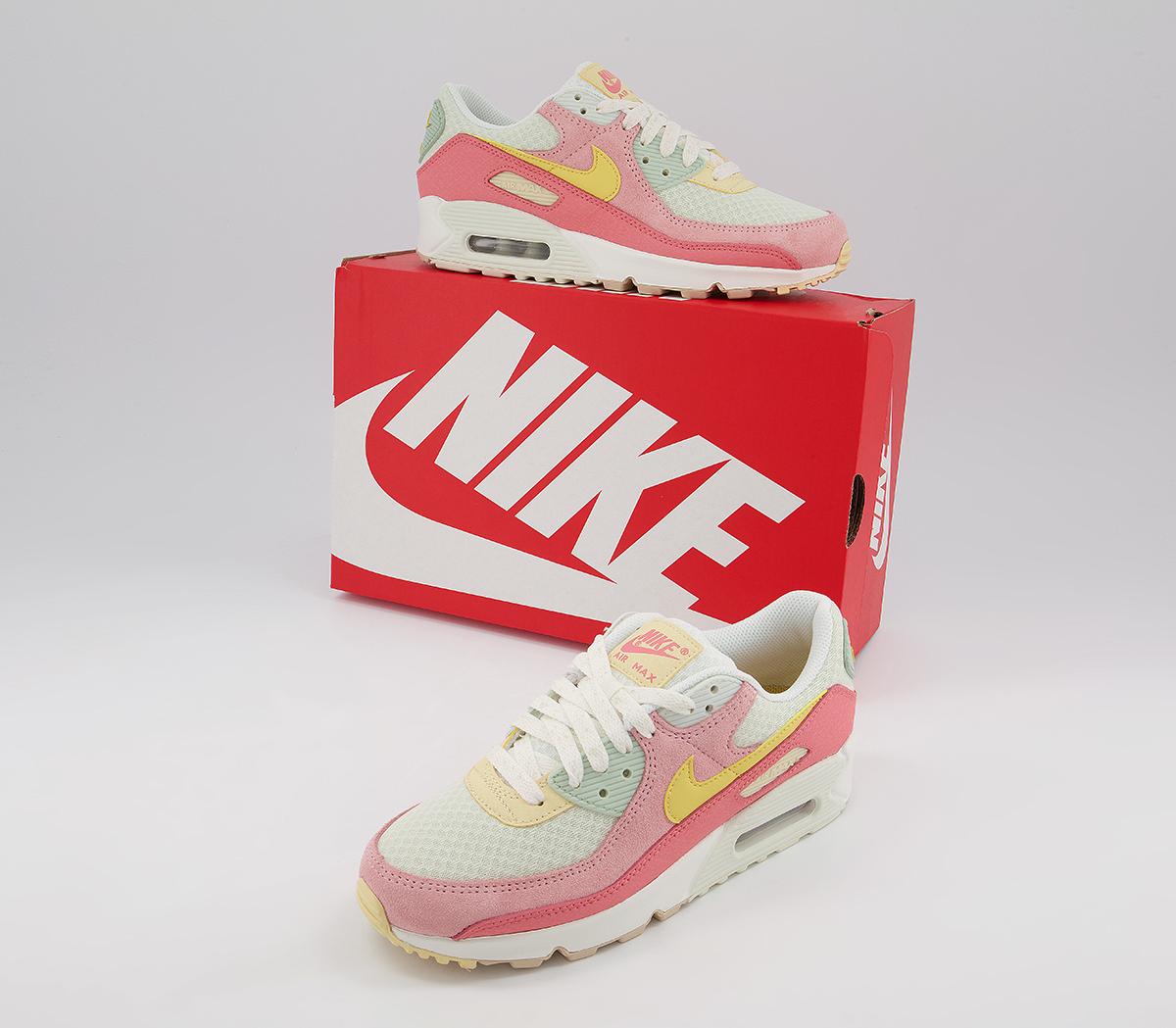 Nike Air Max 90 Trainers Sea Glass Saturn Gold Pink Salt Seafoam Sail ...