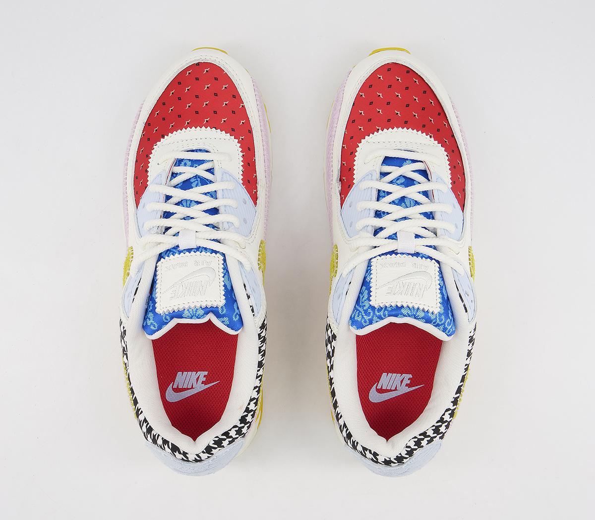 NikeAir Max 90 TrainersSail Bright Citron Doll Lobster Signal Blue Hydro