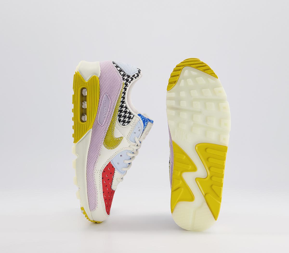 NikeAir Max 90 TrainersSail Bright Citron Doll Lobster Signal Blue Hydro