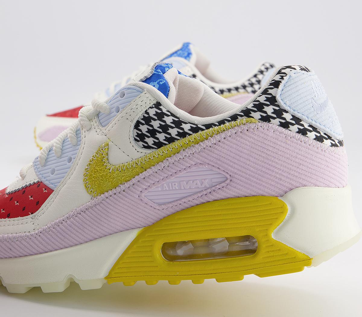 NikeAir Max 90 TrainersSail Bright Citron Doll Lobster Signal Blue Hydro