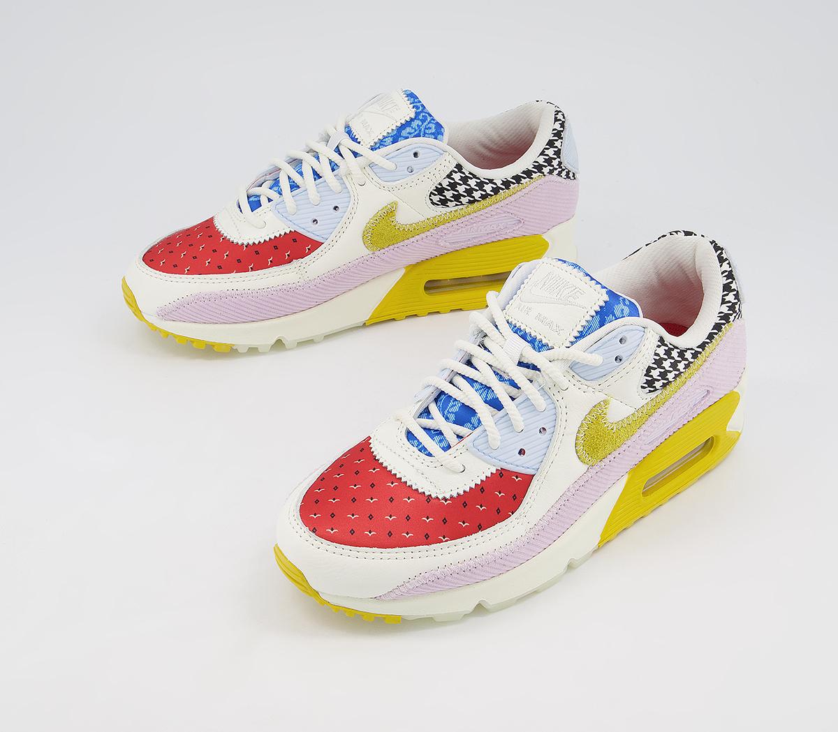 NikeAir Max 90 TrainersSail Bright Citron Doll Lobster Signal Blue Hydro