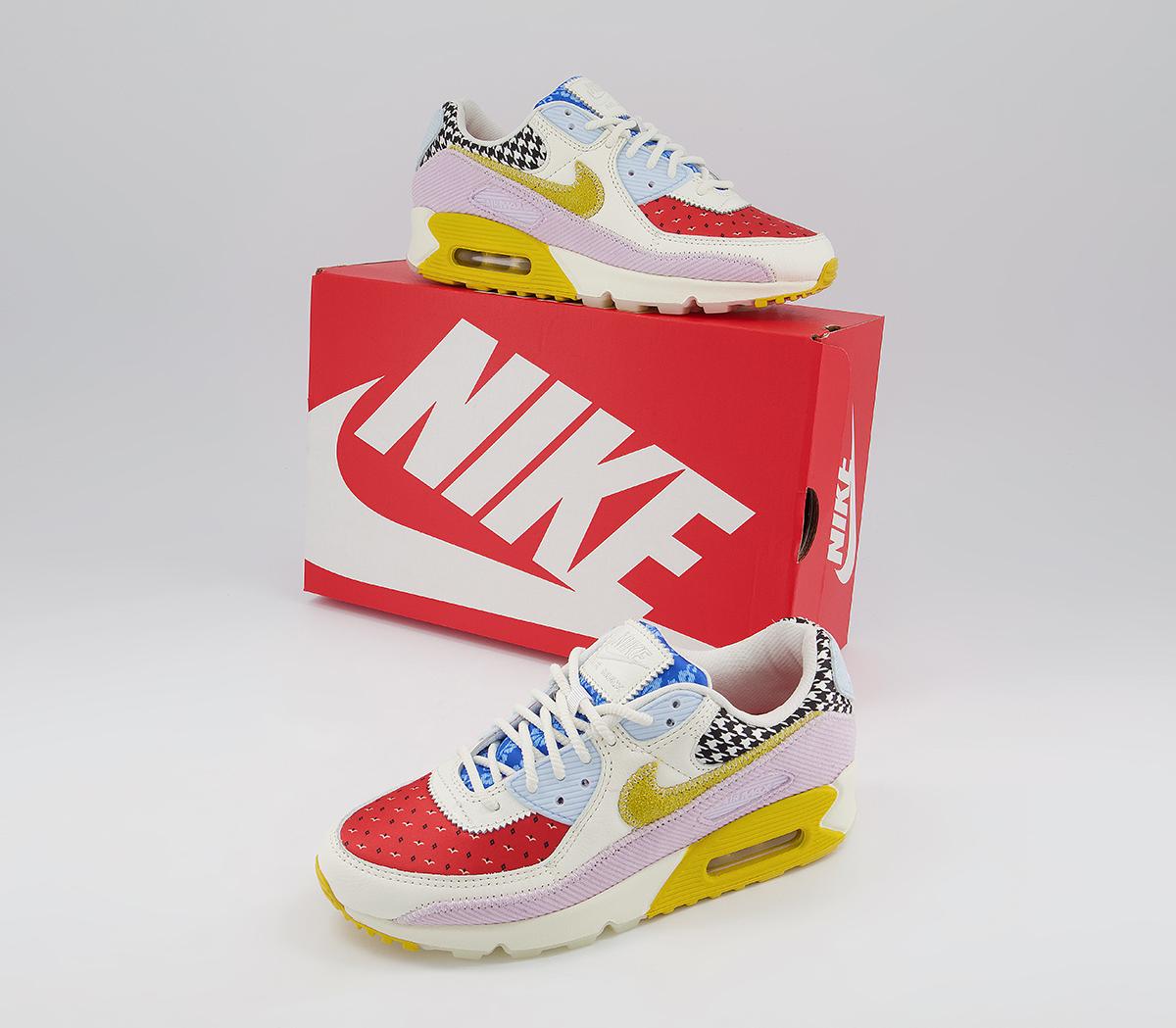NikeAir Max 90 TrainersSail Bright Citron Doll Lobster Signal Blue Hydro