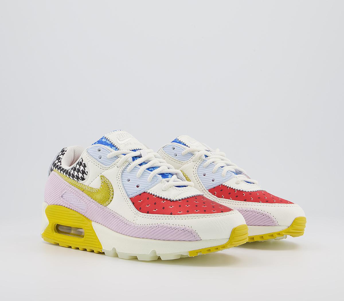 NikeAir Max 90 TrainersSail Bright Citron Doll Lobster Signal Blue Hydro