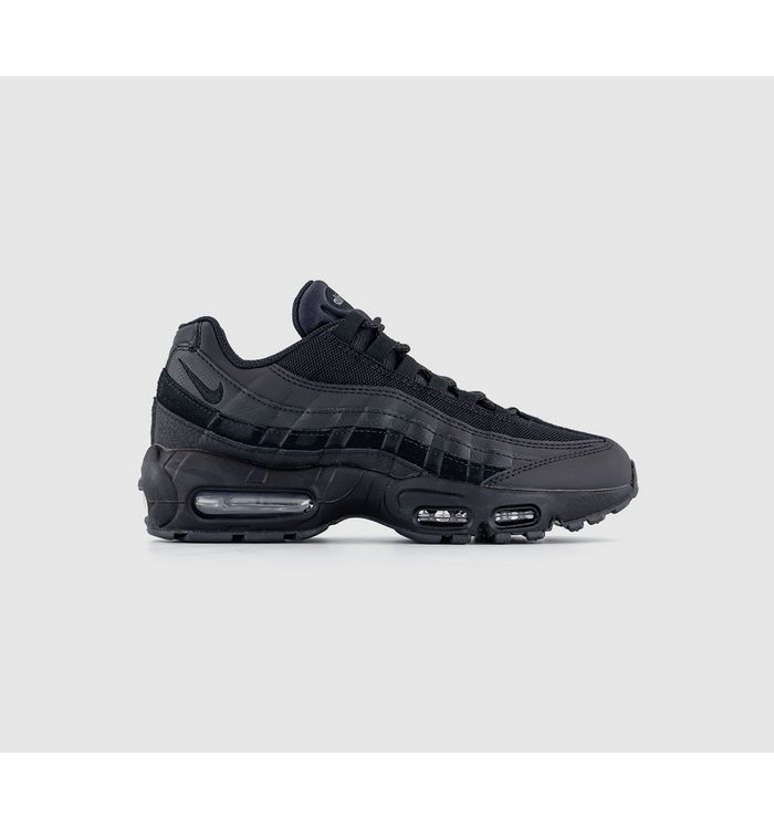 Nike Air Max 95 Mens Black Trainers With Rope Style Laces, Size: 8.5