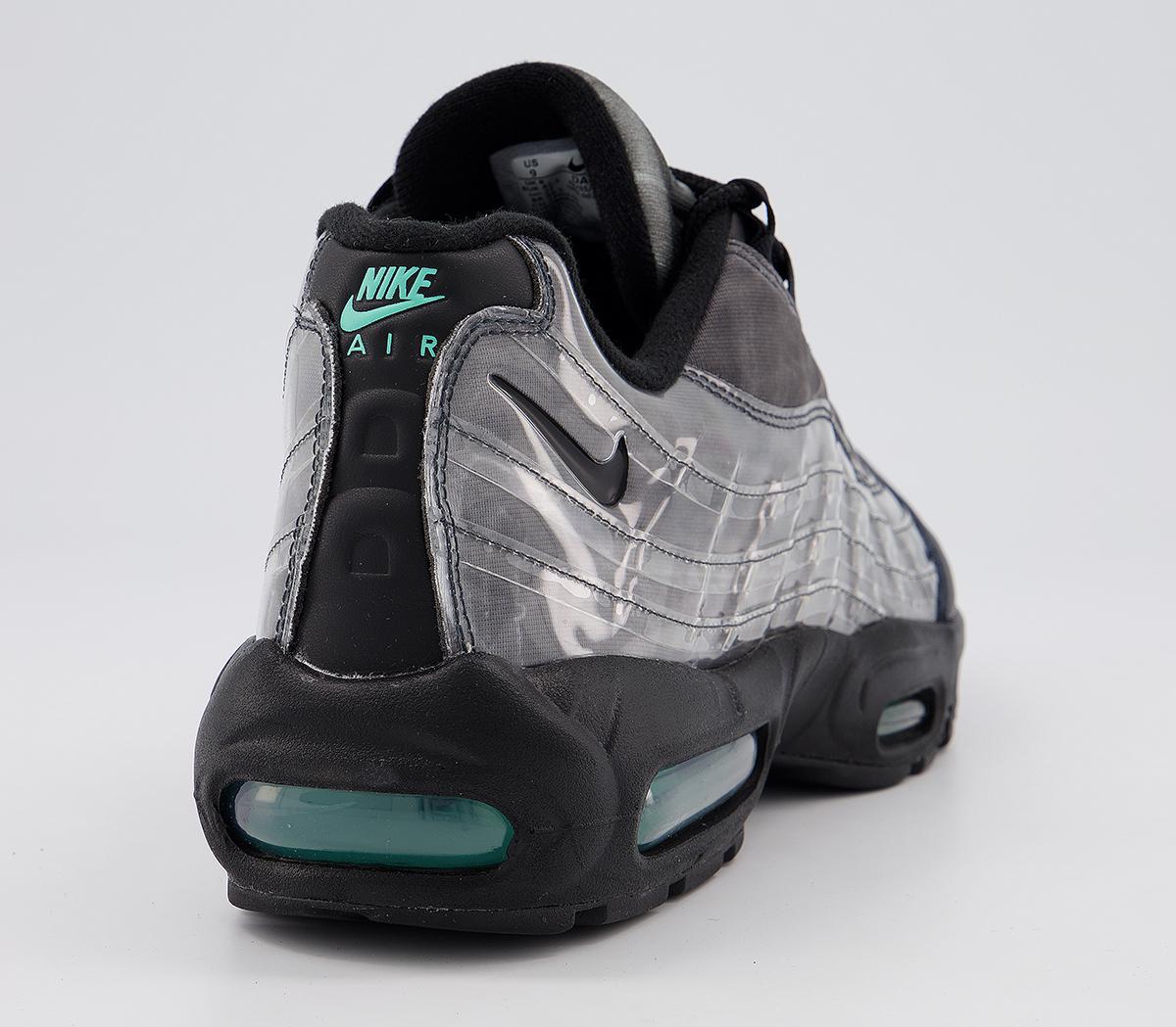 Nike Air Max 95 Trainers Nike Air Max 95 Trainers Black Black Aurora Green Smoke Grey White