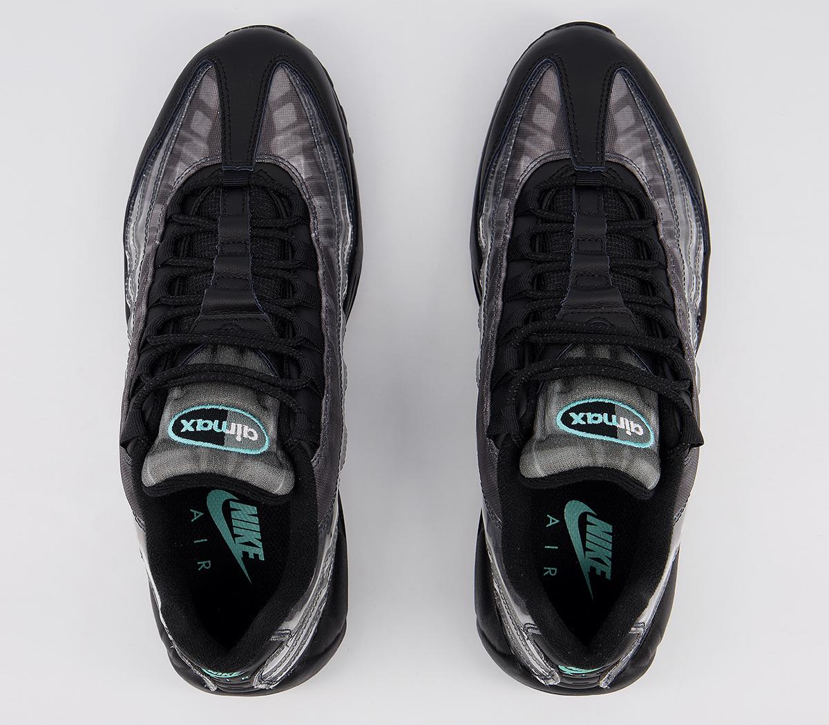 Nike Air Max 95 Trainers Nike Air Max 95 Trainers Black Black Aurora Green Smoke Grey White