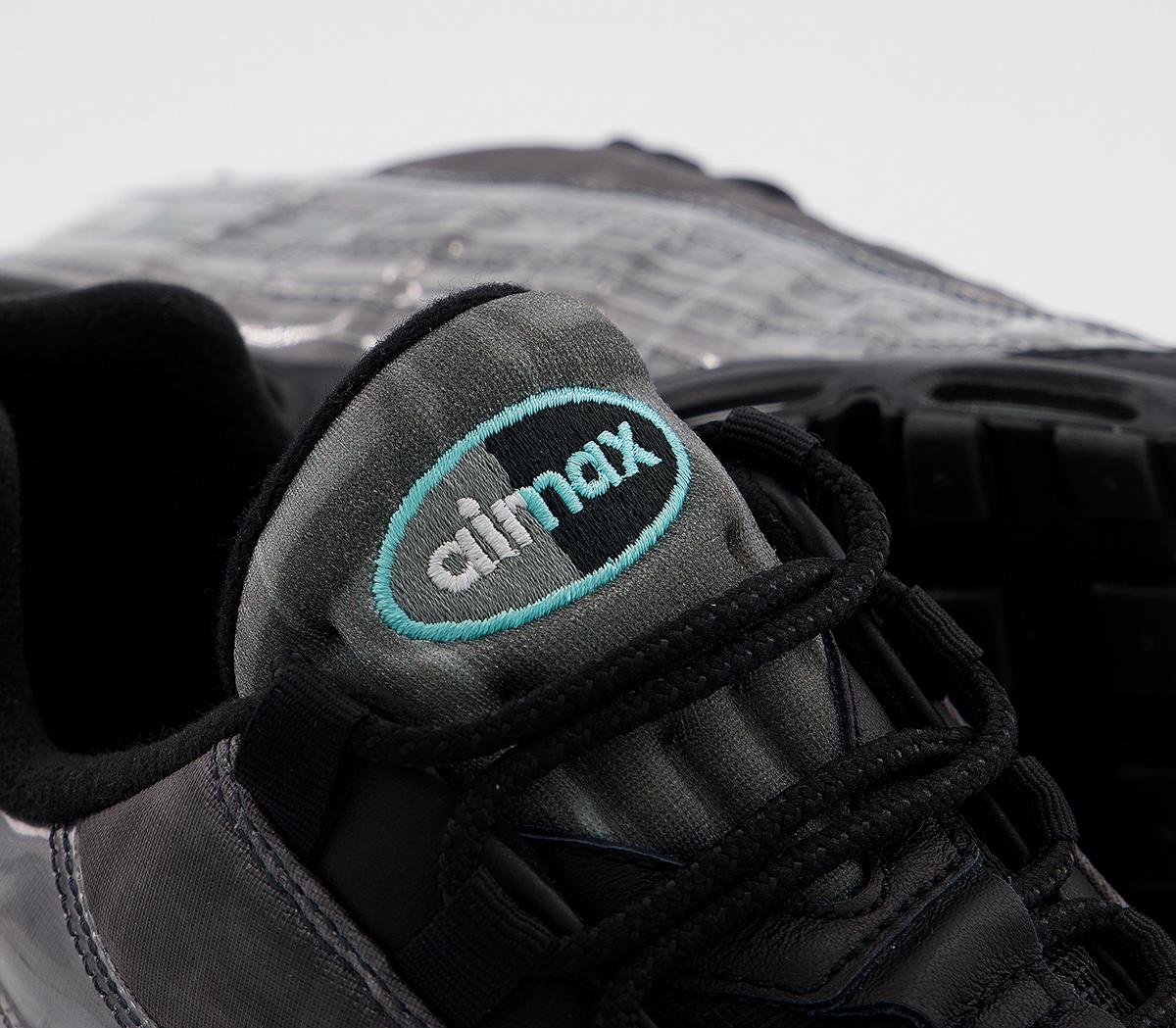 Nike Air Max 95 Trainers Nike Air Max 95 Trainers Black Black Aurora Green Smoke Grey White