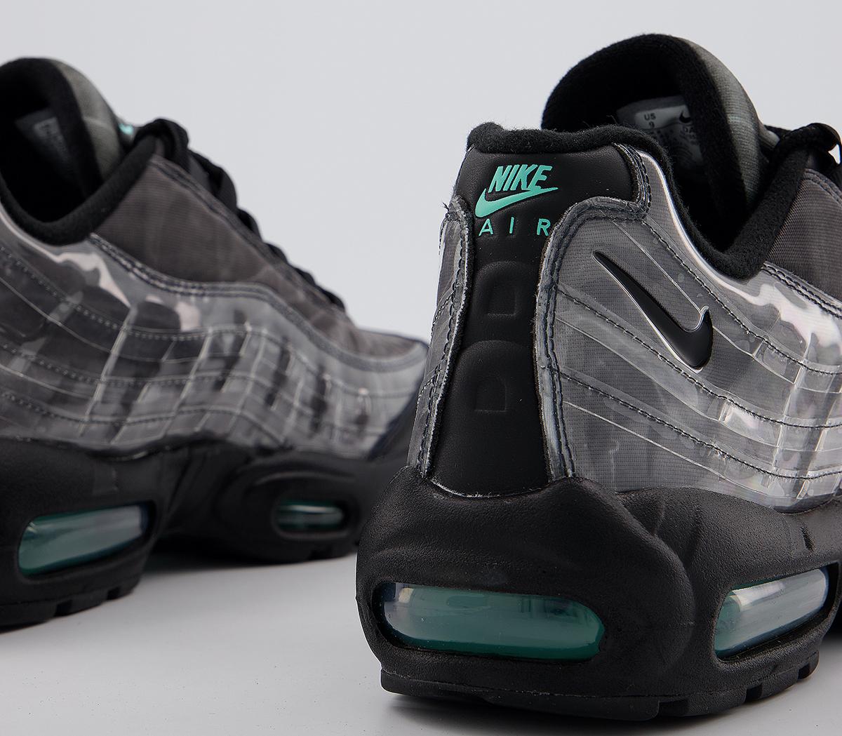 Nike Air Max 95 Trainers Nike Air Max 95 Trainers Black Black Aurora Green Smoke Grey White