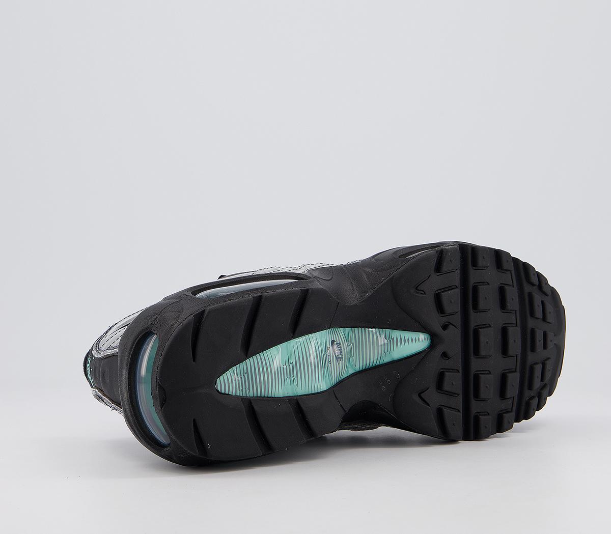 Nike Air Max 95 Trainers Nike Air Max 95 Trainers Black Black Aurora Green Smoke Grey White