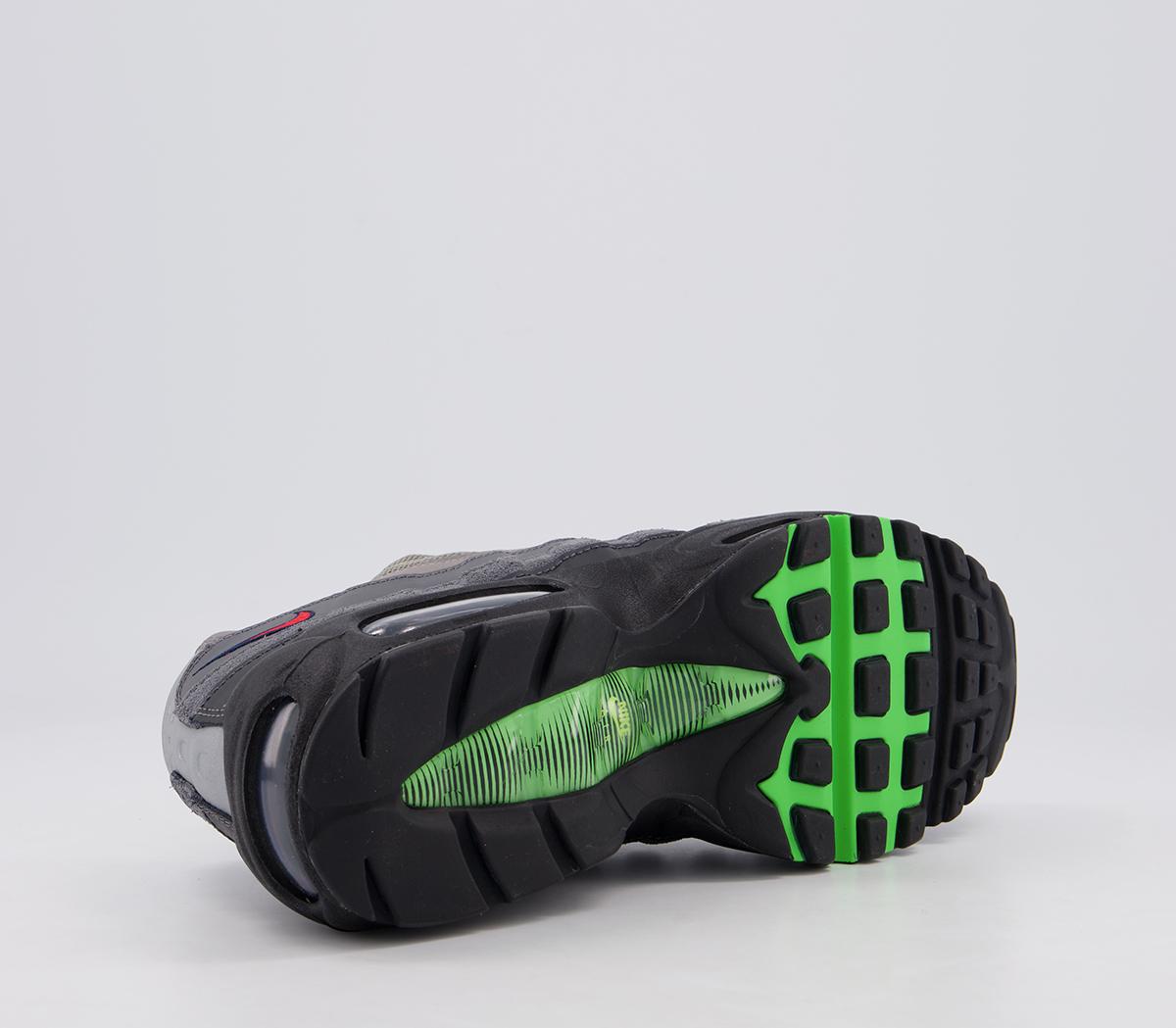 Nike Air Max 95 Trainers Nike Air Max 95 Trainers Charcoal Univ Red Black Multi