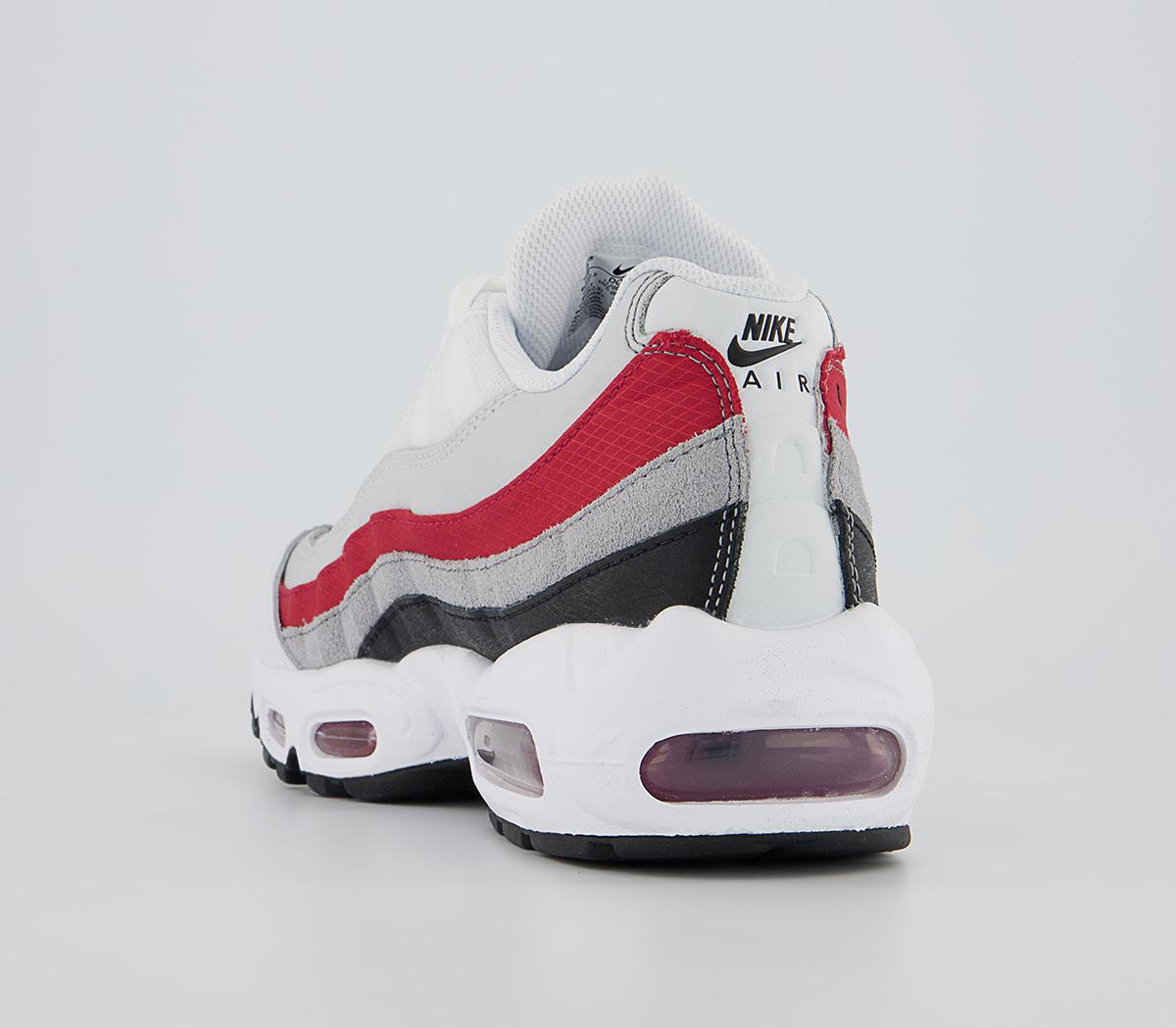 Nike Air Max 95 Trainers Nike Air Max 95 Trainers Black White Varsity Red Particle Grey