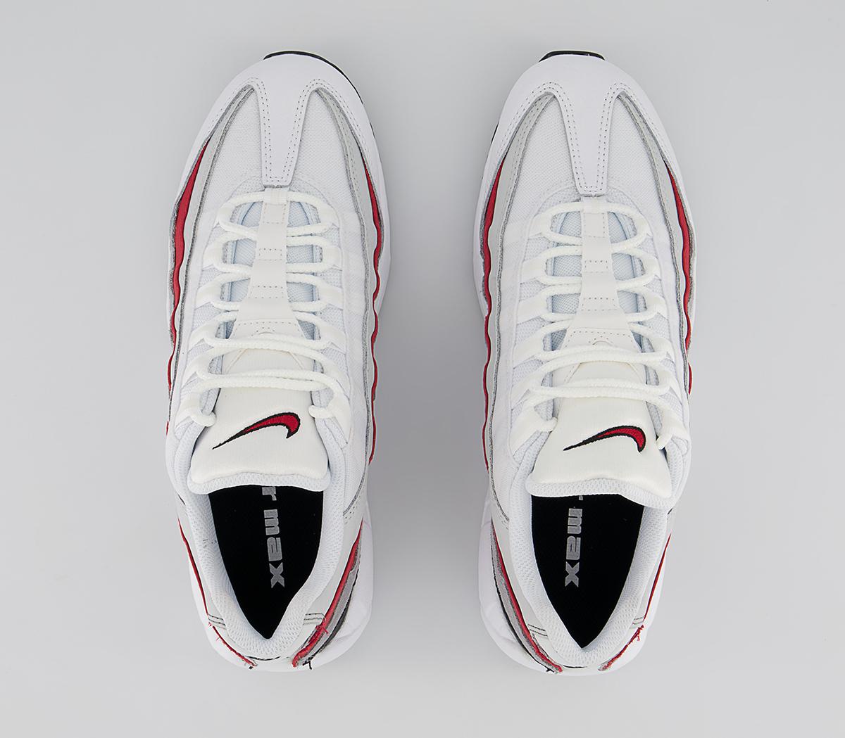 Nike Air Max 95 Trainers Nike Air Max 95 Trainers Black White Varsity Red Particle Grey