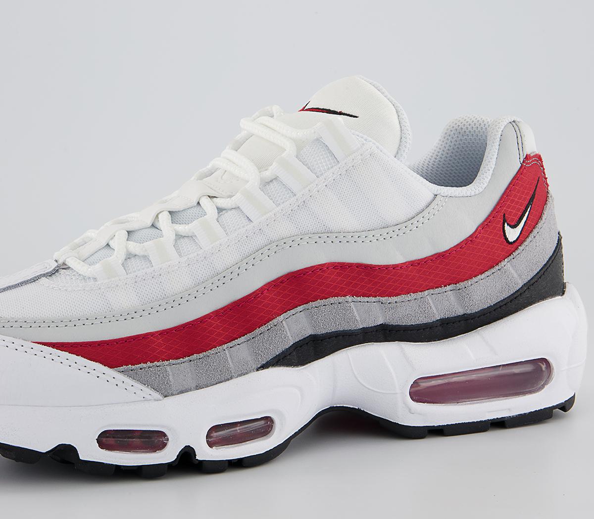 Nike Air Max 95 Trainers Nike Air Max 95 Trainers Black White Varsity Red Particle Grey