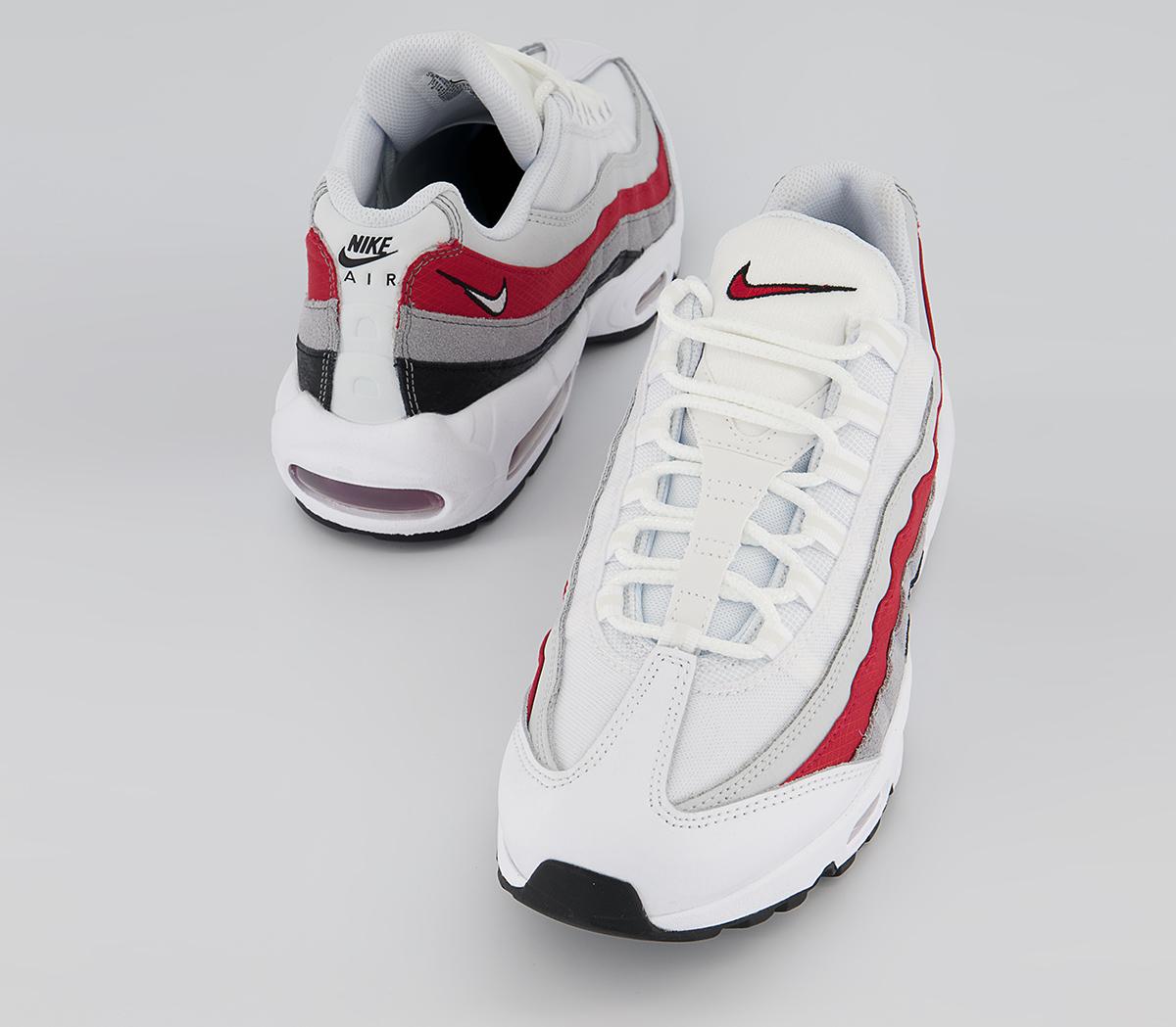 Nike Air Max 95 Trainers Nike Air Max 95 Trainers Black White Varsity Red Particle Grey