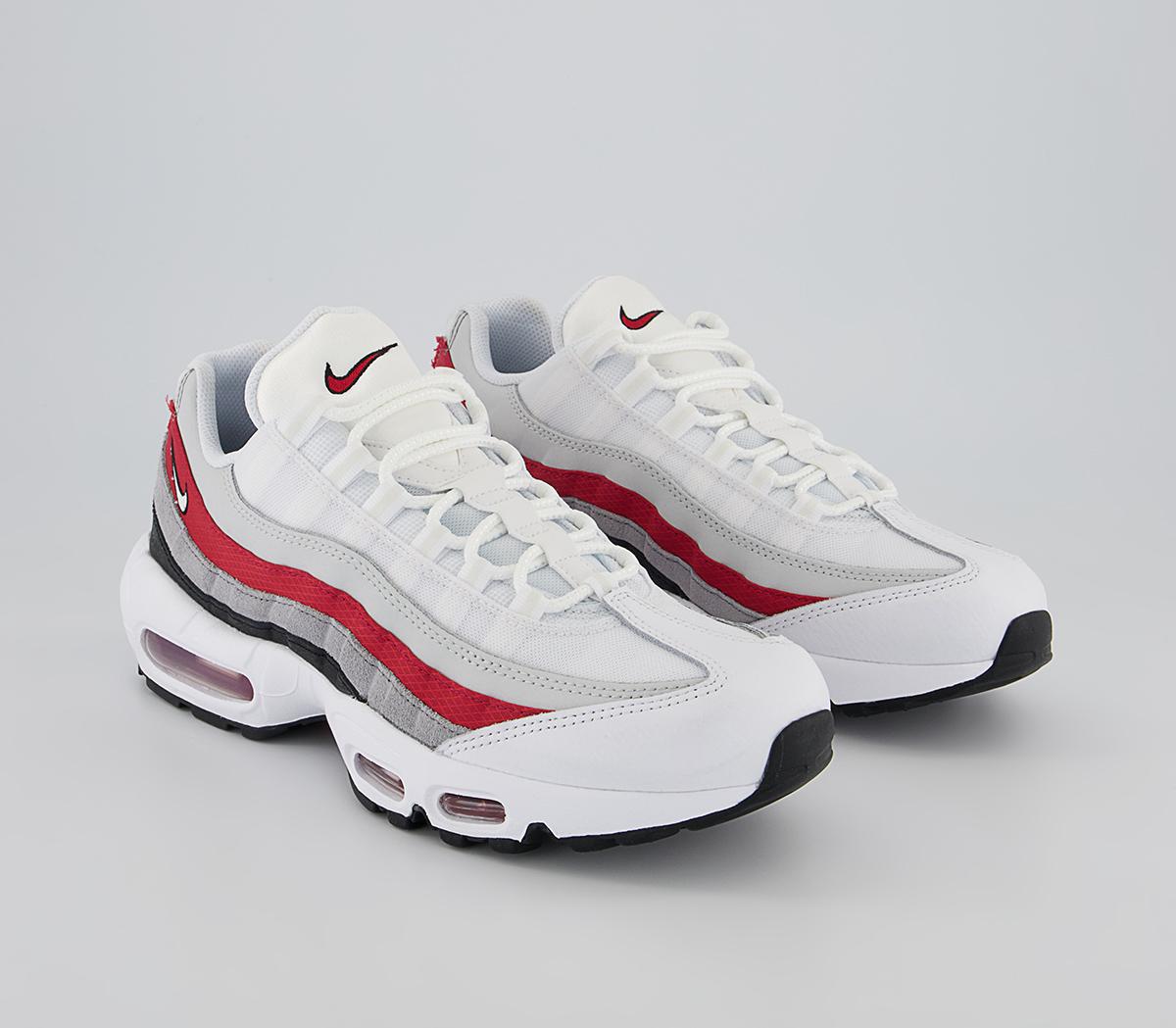 Nike Air Max 95 Trainers Nike Air Max 95 Trainers Black White Varsity Red Particle Grey