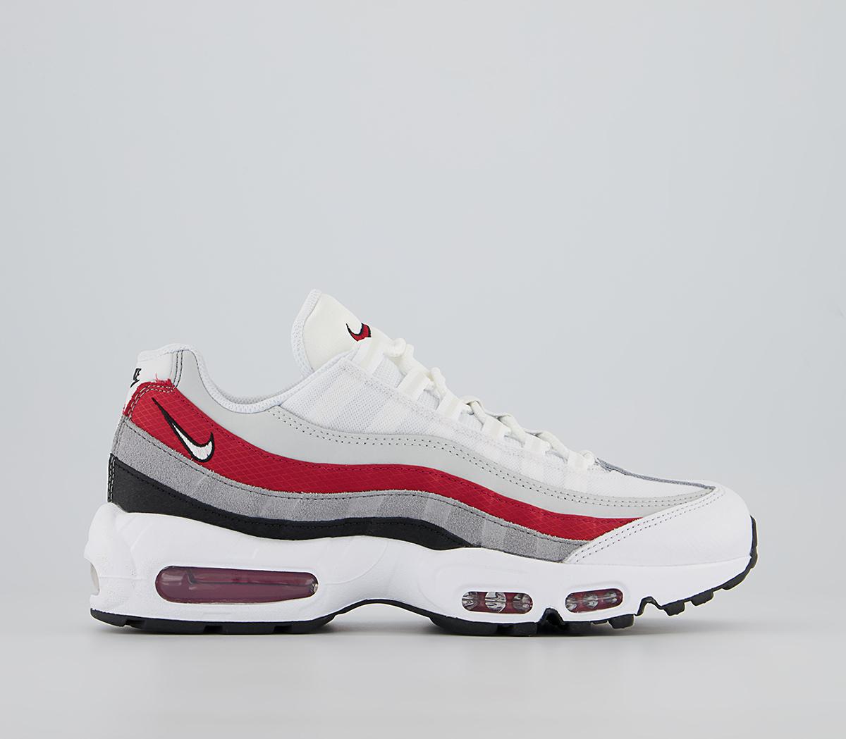 Nike Air Max 95 Trainers Black White Varsity Red Particle Grey - Unisex Sports