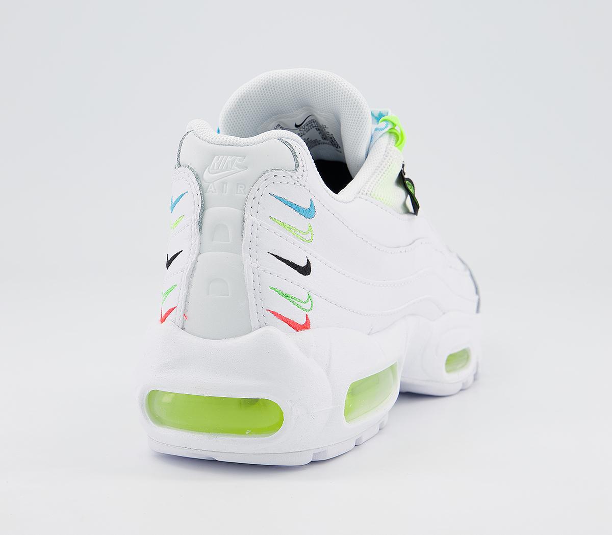 air max 95 trainers white blue fury volt black