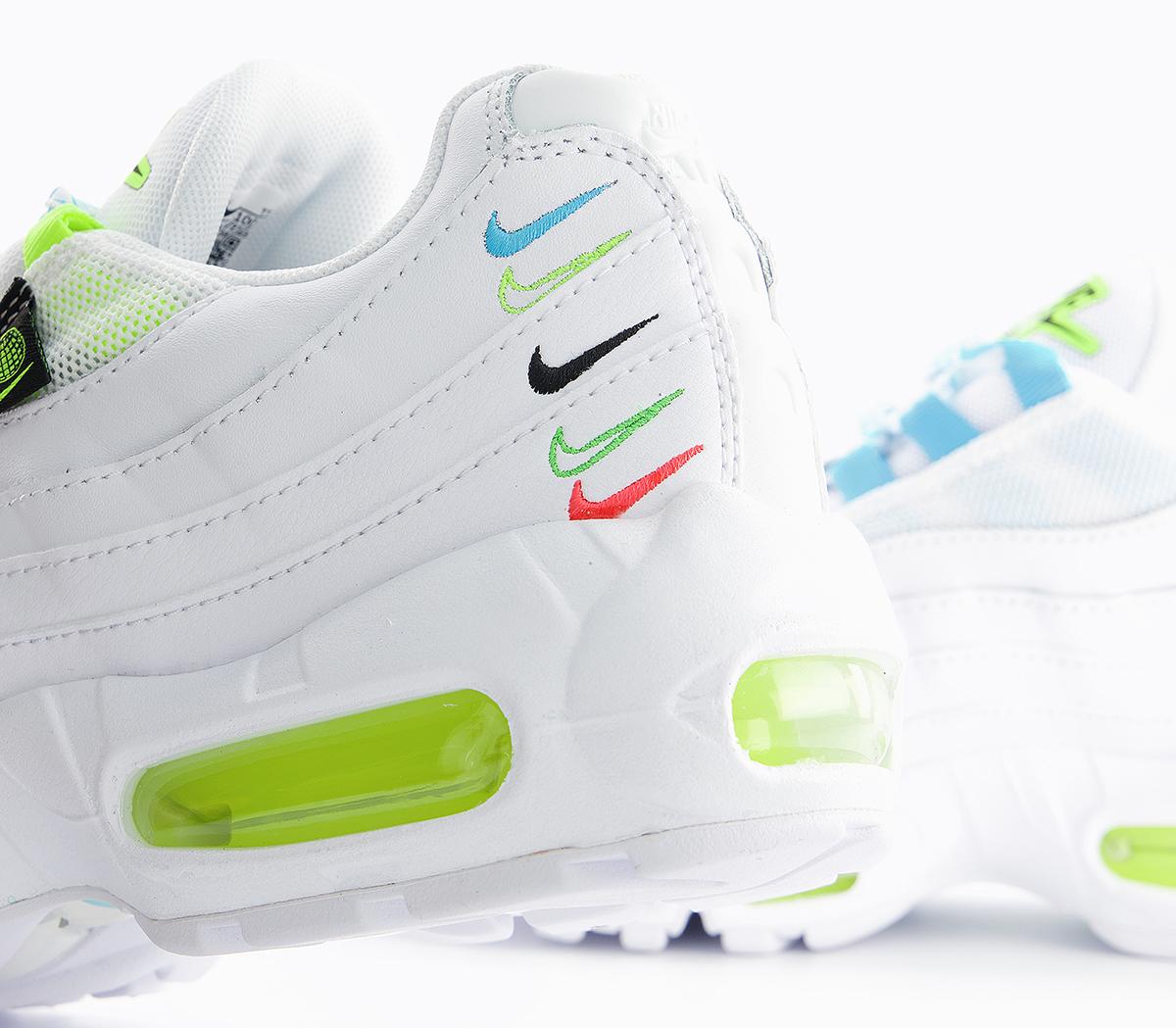 air max 95 trainers white blue fury volt black